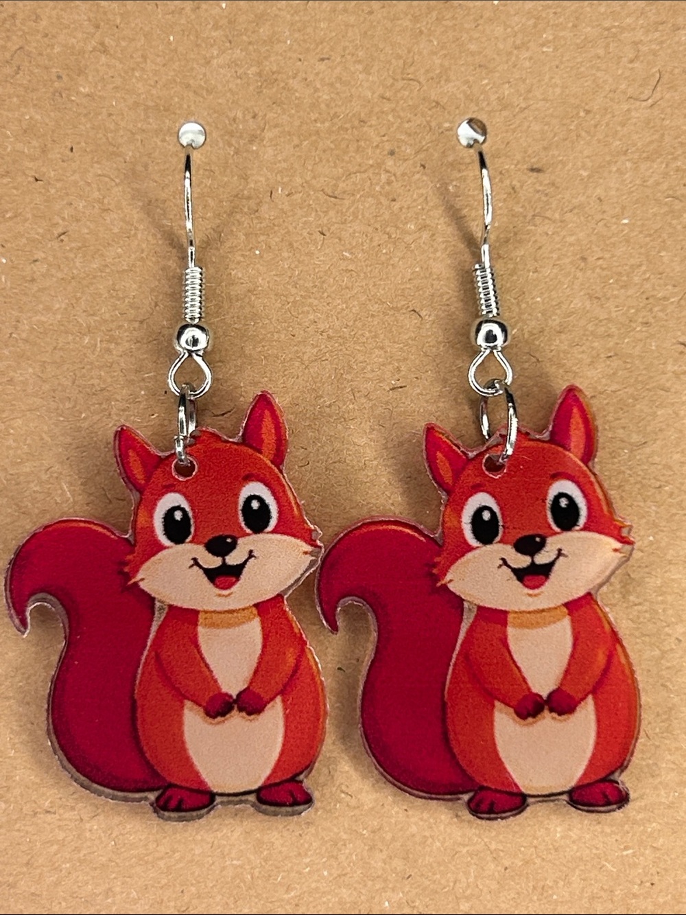 Cute Red Squirrel 2D Acrylic Earring Fashion Jewelry